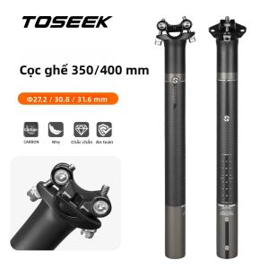 Cọc Yên Xe Đạp TOSEEK Carbon Độ Lệch 0mm Đường Kính 27.2/31.6mm Chiều Dài 350/400mm Màu Đen Dành Cho Xe Đạp Địa Hình Và Xuồng.