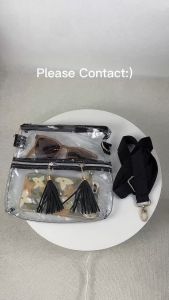 PVC transparent new tassel crossbody bag front zipper pocket out portable dust storage fashion pvc bag for women Xmas Gift christmas gift
