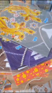 Bộ Đồ Giấy Gấm Bà (Áo Dài Bà) Vàng Mã Có Trang Sức Giày Dép Cho Đàn Bà