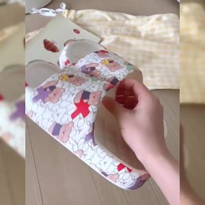 Xixitiao mùa hè cô gái Trái Tim Dễ thương Gấu Xăng-đan và Dép Eva đế mềm Mới Giải trí nhà Dép nhà tắm phụ nữ