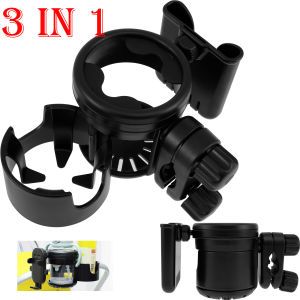 3 In 1 Baby Stroller Cup Holder Adjustable 360° Rotation Phone Drink Milk Bottle Holder for Universal Pram Wheelchair Accessories