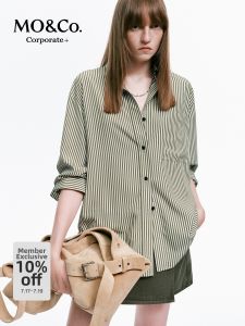 MO&Co. | Premium Silk-Cotton Striped Shirt