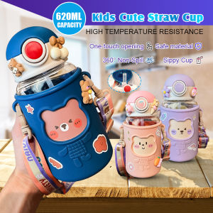 620ML Water Drinking Bottle With Straw Tritan BPA Free Childrens Cup Baby Portable Feeding Bottle Leak Proof Durable| DaQueen