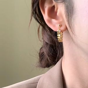 18k Saudi Gold Pawnable Legit Earings for Women Earrings Hypoallergenic Original Double Layer Tassel Sheet Jewelry Haute Couture for Girlfriends Birthday Gift