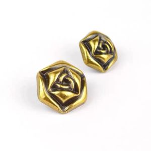 Nút Kim Loại Hoa Hồng Cổ Điển Manna Thêu Trang Trí Cho Áo Len Dệt Kim Phụ Kiện Thủ Công DIY Chất Liệu Vải