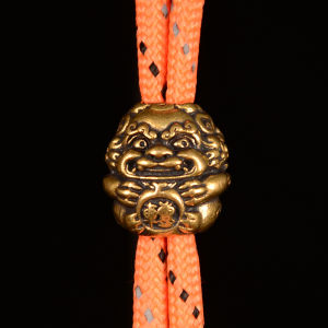 Retro Bronze Bead Personalized Knife Pendant EDC Umbrella Cord Pendant Flashlight Keychain Charm DIY Accessory Pendant