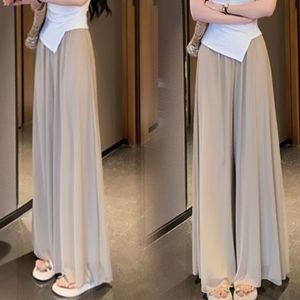 New Chinese Style Fashion Set Womens Summer Slimming T-Shirt Wide Leg Pants Skirt Two-Piece Set Stylish Casual Polyester Fiber