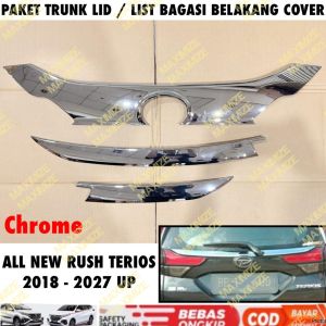 Paket List Bagasi Kaca Belakang Trunk Lid All New Rush Terios 2018 2020 2024 2025 2026 2027 Hitam Chrome