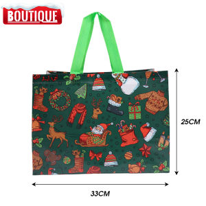 10ชิ้นซานต้าเอลค์ถุงกระเป๋าของขวัญคริสต์มาสบรรจุขนมเกล็ดหิมะของเล่นนำมาใช้ใหม่กระเป๋ากันน้ำใยสังเคราะห์