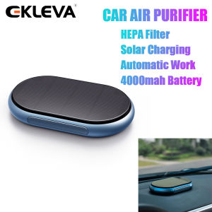 EKLEVA New Solar Car Air Purifier Usb Oxygen Cleaner Ozone Air Purifier HEPA Filter Smoke Remover Smart Gadgets Car Supplies