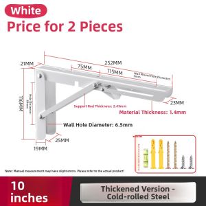 MONLEYTA | Folding 304 Stainless Steel Wall Mounted Shelf Bracket Adjustable Triangle Support Bracket Right Angle Layer Board Supporter