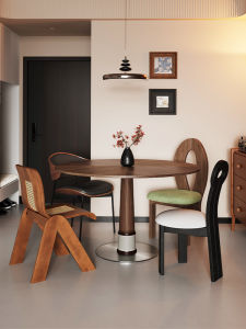 Retro round Dining Table And Chairs Minimalist Modern Simple Small Apartment High End Sensation Vintage Chinese Style Rock Table