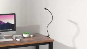 LED Reading Lights 360°Flexible Gooseneck Dimmable Table Lamp Clip On Indoor Bedroom Eye Protection Desk Light Book Clamp Lamp