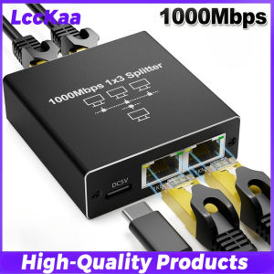 Gigabit Ethernet Splitter 1 To 4 Rj45 Splitter Gigabit Extension Adapter 1000Mbps Network Connector for PC Laptop TV Box Router