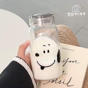 KOREAN GLASS BOTTLE / BOTOL KACA ESTETIK GLASS BOTTLE MINUMAN MINIMALIS KACA TEBAL 500 ML