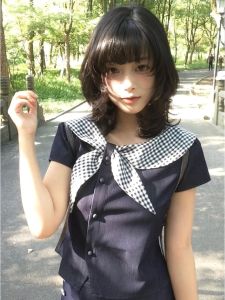 Áo Sơ Mi Tay Ngắn Cổ Bẻ Thêu Thỏ Tai Lửng Phong Cách Nhật Bản Cho Nữ Mùa Hè Ôm Vừa Vặn Thiết Kế Áo Sơ Mi Nữ