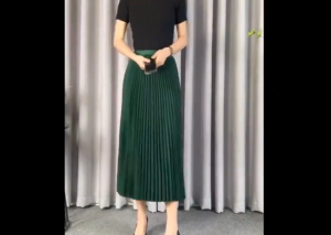 Korean style high waist mid-length pleated skirt womens pleated skirt high waist