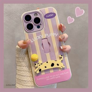 เคสโทรศัพท์มือถือลายแมวลายทางแบบซิลิโคนป้องกันการตกหล่นแบบซ่อนได้สำหรับ iPhone 16 pro Max 15 pro 14 13 17 pro Max