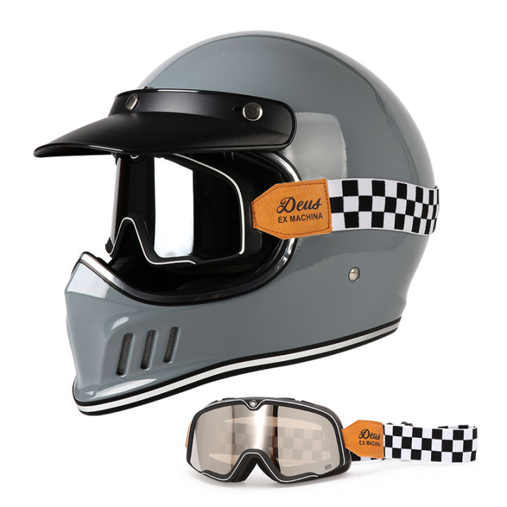 3C Certified Vintage Full Face Bluetooth Motorcycle Helmet | Lazada ...
