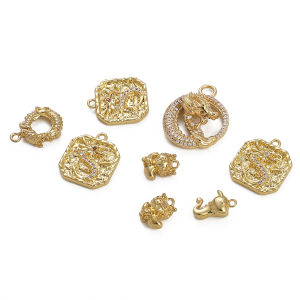 1pc/bag 14K Copper Zirconium Dragon Pendant For DIY Fashion Jewelry Accessories