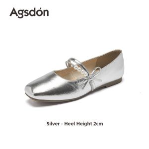 Agsdon | Trendy Silver Mary Jane Shoes