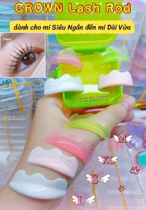 Trục Nâng Mi Tự Dính CROWN phom bay_Set 4 đôi/hộp_Size S M L XL