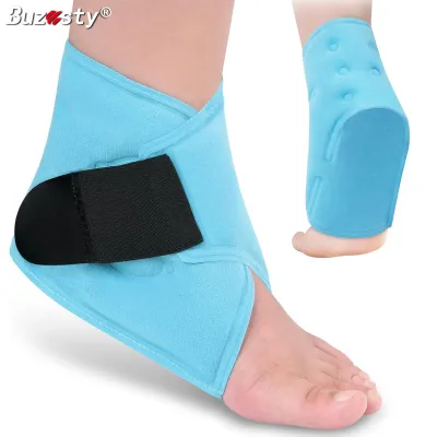 Buzesty Ankle Ice Pack Wrap for Plantar Fasciitis & Foot Pain Relief Reusable Gel Cold Compress Wrap for Feet Swelling Achilles Tendonitis and Sprained Ankles Recovery