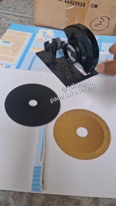 Dudukan Gerinda Circular Saw + 2 pcs Mata Pisau Batu Potong Besi Stainless Steel Aluminum 4 Inch