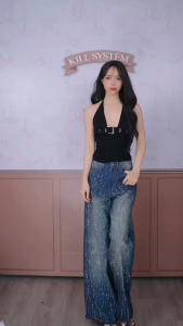 Quần jeans đính đá siêu lấp lánh MANTRA - KILL SYSTEM