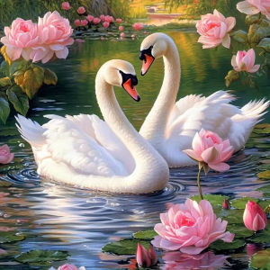 Jigsaw Puzzle 500 1024Pieces Elegant White Swan Swimming In Lotus Pond For Beginners Stress Relief Puzzle Fun Present