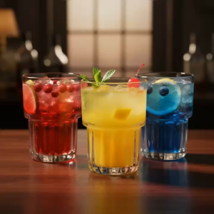 Bộ 12 Cốc Thủy Tinh Highball Vân Nổi 325ml WarmHome – Ly Ribbed Aurora Uống Cafe Trà Đá Nước Ép Sang Trọng