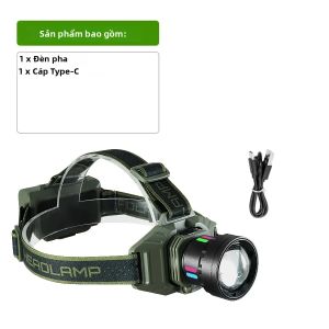 Đèn Pha LED Siêu Sáng 2025 Mạnh Mẽ Nhất 30.000.000LM Sạc USB Type-C Đèn Lồng Cắm Trại Chống Nước Tích Hợp 3 Chế Độ Chiếu Sáng
