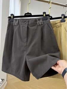 Plus Size Womens Clothing 150.00kg High Waist Casual Overalls Pants Plus Size Ladies Summer Loose Back Elastic Waist Cropped Pants 200