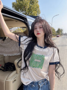 Color Block Loose Round Neck Tee