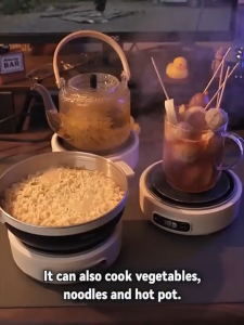 Portable Electric Cooker Foldable Multifunctional Non-Stick Multi Cooker Travel Camping Hot Pot