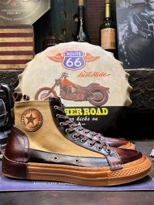 Vintage Leather Retro Work Boots Thick Sole