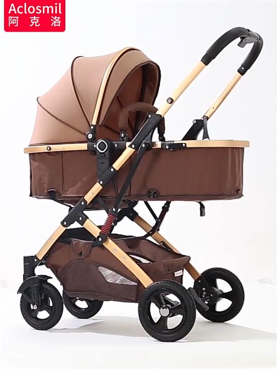 Baby stroller folding bidirectional shock-absorbing stroler for baby ...