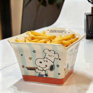 Snoopy | Snoopy Hoạt Hình Bát Sứ Cho Mì Ăn Liền Và Salad Trái Cây Dễ Thương Di Động Nhà Bếp Ăn Tối Bộ Đồ Ăn Có Thể Dùng Được Trong Lò Vi Sóng Quà Tặng