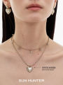 Double Layer Abalone Heart Shape Necklace Women's Fashion Jewelry SUN HUNTER Original Design Luxury Spring Summer Sweater Chain. 
