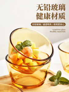 Heat Resistant Glass Bowl Set for Home Use round Shape Salad And Fruit Small Bowls Japanese Style Plain Color Dining Utensils