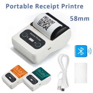 Portable Mini 58mm Receipt Printer USB Bluetooth Wireless Mobile Thermal printer Ink-free POS Printer for Small Business