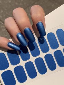 Metal Color Pure Color Nail Stickers Waterproof and Durable 14 Days Full Net Red Style Nail Stickers Nail Accessories DIY