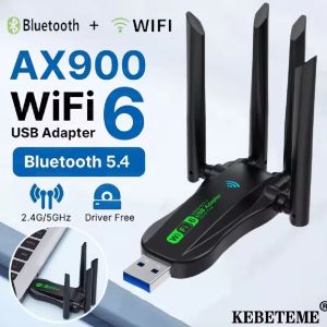 AX900 WiFi 6 USB Adapter Bluetooth 5.4 Dual Band 2.4G 5G Antennas WiFi6 USB Network Receiver Dongle Driver Free Win 10/11 For PC C1