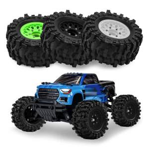 4pcs 12/14/17mm RC Monster Truck High Grip Big Tires Wheels for 1/10 ARRMA BIGROCK Traxxas Rustler Hoss Upgrade Parts