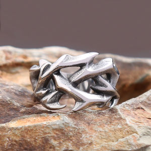 Fashion Vintage Hollow Out Design Crown of Thorns Rings For Men Women Stainless Steel Punk Biker Wedding Party Gifts Wholesale