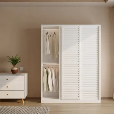 MORANKES | Steel Sliding Door Wardrobe 2026 New Model Formaldehyde Free Metal Storage Cabinet for Small Spaces Bedroom Closet with Hanger Clothes Storage Cabinet