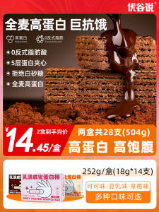 Cocoa Whey Protein Bar Breakfast Low Sugar Fat Free Satiety Calories Snack Nutritional Digestive Wafer Bar Chinese Brand