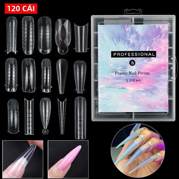 Bộ 120 Móng Tay Giả Trong Suốt Acrylic Kiểu Pháp, Dán Đầy Đủ, Dụng Cụ ...
