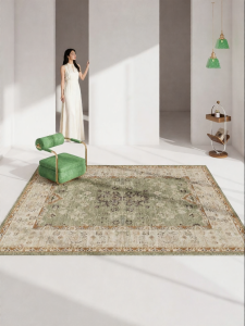 QINGGENGNONG | Vintage Persian Waterproof Green Carpet