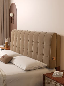 Modern Simple Bedside Pillow Soft Plush Detachable Washable Double Size Backrest Pad Bedroom Decorative Cushion Rectangular Shape